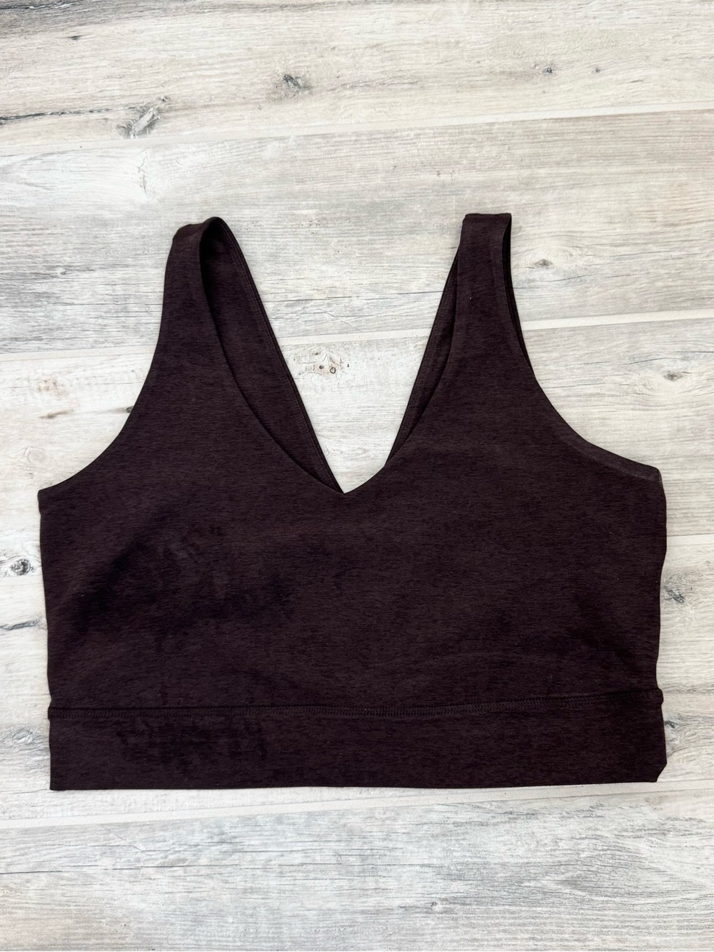 Beyond Yoga Spacedye Dark Chocolate Heather Good Day Long Line Bra